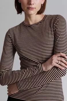 Полосатый топ с блестками H&M, черный