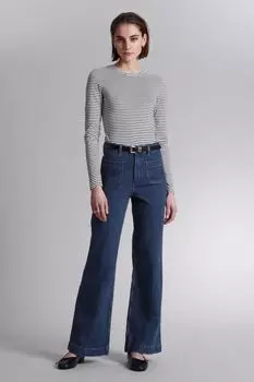Полосатый топ с блестками H&M, синий