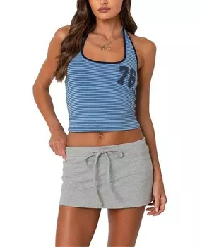 Полосатый топ с бретелькой Edikted 76, синий