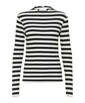 Полосатый топ с длинными рукавами и рюшами по краям Karen By Simonsen, мультиколор