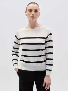 Полосатый топ с длинными рукавами реглан Hybrid, цвет white/black