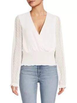 Полосатый топ с искусственным запахом Laundry By Shelli Segal, цвет Marshmallow