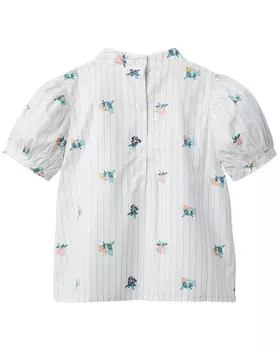 Полосатый топ с рюшами и цветочным принтом Janie and Jack, мультиколор