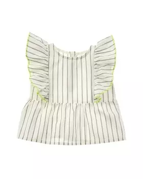 Полосатый топ с рюшами Rockets of Awesome, белый