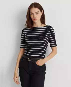 Полосатый топ с вырезом лодочкой Lauren Ralph Lauren, мульти
