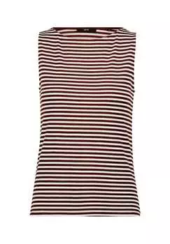 Полосатый топ с вырезом лодочкой Zero, бежевый
