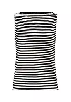 Полосатый топ с вырезом лодочкой Zero, черный
