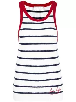 Полосатый топ с вышитым логотипом Sonia Rykiel, белый