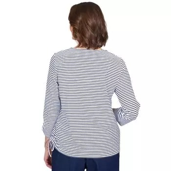 Полосатый топ с завязками и вышивкой Alfred Dunner Petite Alfred Dunner Alfred Dunner