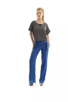 Полосатый топ свободного кроя Conquista, черный