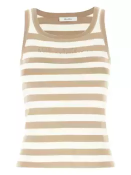Полосатый топ в рубчик MAX MARA, белый