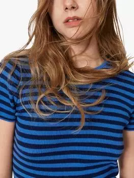 Полосатый топ в рубчик simon nu notes, цвет Blue/Navy