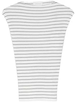 Полосатый топ в рубчик Sportmax, белый