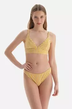 Полосатый верх купальника Dagi, желтый