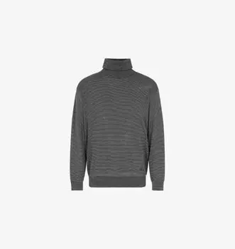 Полосатый водолазный джемпер классического кроя Emporio Armani, синий