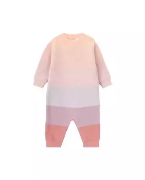 Полосатый вязаный комбинезон для девочки KNOT, оранжевый