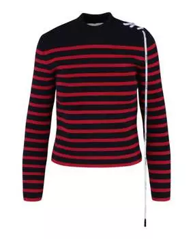 Полосатый вязаный свитер Palm Angels, синий/красный