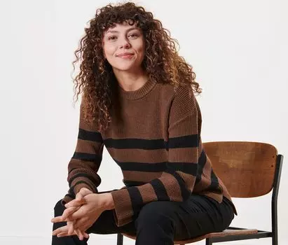 Полосатый вязаный свитер Tchibo