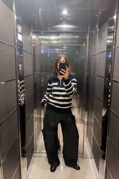 Полосатый вязаный свитер ZARA, в полоску