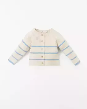 Полосатый вязаный жакет Sfera, бежевый