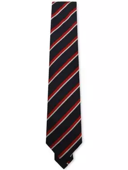 Полосатый жаккардовый галстук Zegna, синий