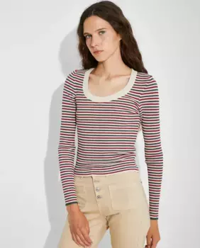 Полосатый женский топ в рубчик Nalle, мультиколор