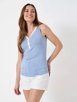 Полосатый жилет Crew Clothing, василек синий