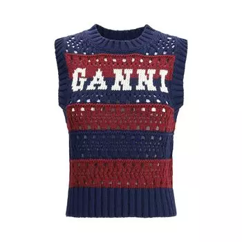 Полосатый жилет Ganni, Blue