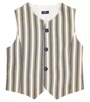 Полосатый жилет из смесового хлопка Il Gufo, разноцветный