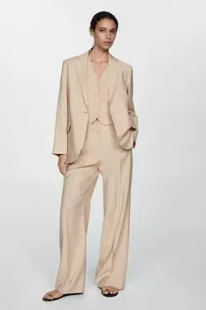 Полосатый жилет Mango, бежевый