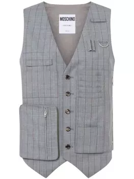 Полосатый жилет Moschino, серый
