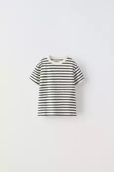 Полоская футболка ZARA, белый