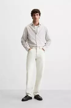 Полоская рубашка ZARA, полосатый