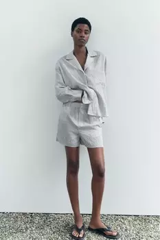 Полоская рубашка ZARA, полосатый