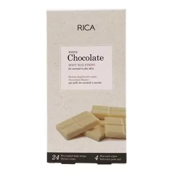 Полоски для депиляции тела с холодным воском на основе белого шоколада (24 шт.) Rica