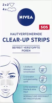 Полоски для носа Clear-Up очищающие кожу 6 шт. NIVEA