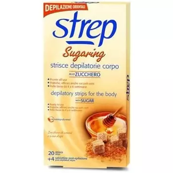 Полоски для удаления волос на теле с сахаром, 20 полосок, Strep