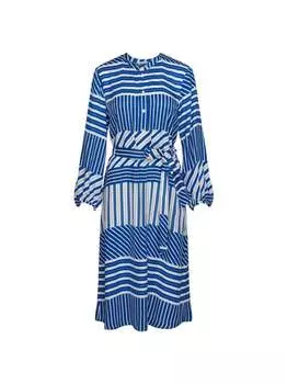 Полоски на платье размещены Seidensticker, синий