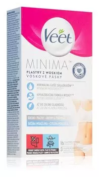 Полоски с воском для депиляции зоны бикини Veet Minima