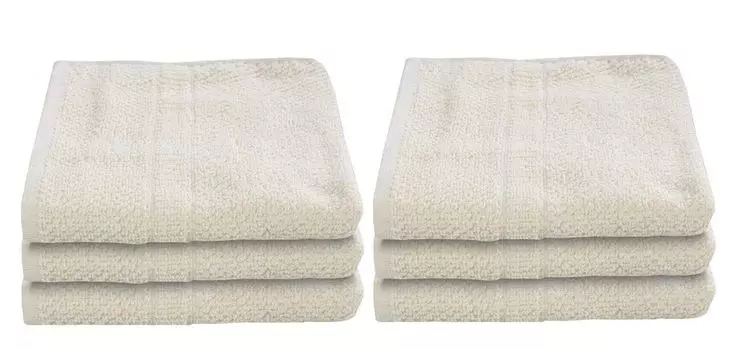 Полотенца - бежевые - 50 x 90 см - хлопок - дизайн попкорна - набор из 8 шт. HR Import GmbH, бежевый