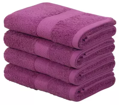 Полотенца для дома "Eva, 4 полотенца 50х100", (4 шт), премиум качество 550г/м, пушистые, комплект полотенец из 100% хлопка Home affaire 50х100 см (4 шт.), цвет beere