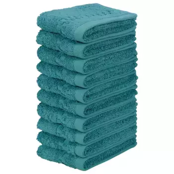 Полотенца для дома «Regona, мыльные полотенца (30х30см), пушистые и мягкие, 500 гр/м, (набор, 10 шт., 10 мыльных полотенец (30х30см), полотенца премиум с каймой, комплект полотенец, 100% хлопок) Home Affaire, цвет petrol