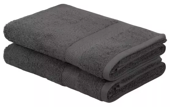 Полотенца для душа "Ева" для дома, (2 шт.), премиум качество 550г/м, пушистые, комплект полотенец из 100% хлопка Home affaire 70х140 см (2 шт.), цвет anthrazit