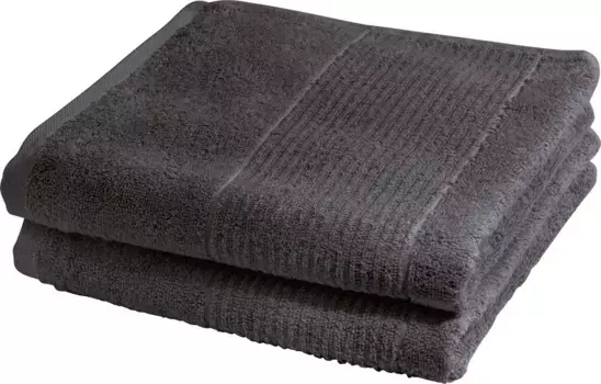 Полотенца для душа fleuresse "2828", (2 шт.), полотенца для душа, полотенца для рук, махровая ткань, 100% хлопок 70х140 см (2 шт.), цвет anthrazit