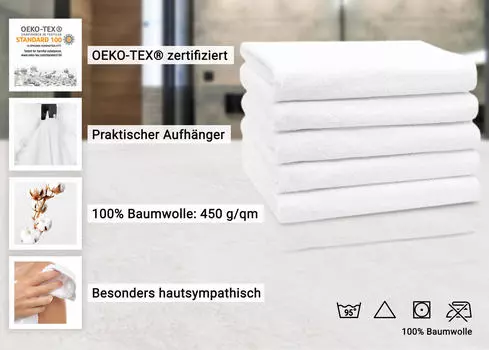 Полотенца для душа набор Zollner, белый