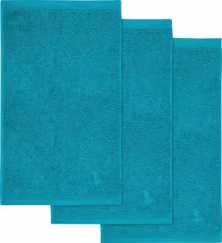 Полотенца для гостей Mve "Superwuschel", (3 шт.), ярких цветов 30х50 см (3 шт.), цвет lagoon