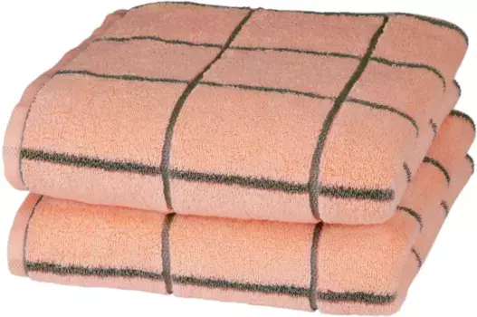 Полотенца для рук ROSS "Кашемир в клетку", (2 шт.), в модных цветах 50х100 см (2 шт.), персиково-розовый