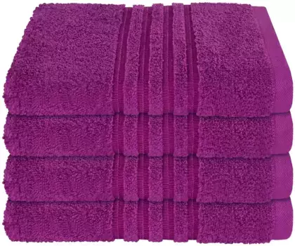 Полотенца для рук Schiesser "Milano из 100% хлопка с элегантной каймой в стиле high-low", (набор, 4 шт.), Сделано в зеленом цвете 50х100 см (4 шт.), цвет Fuchsia