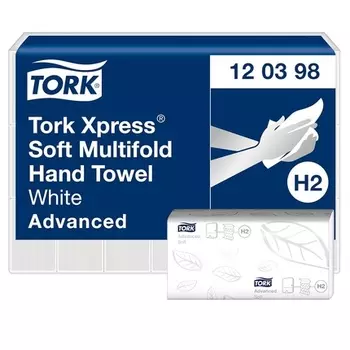Полотенца для рук Xpress Soft Multifold, белые, H2 Advanced, 2-слойные, Z-сложение Tork