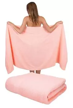 Полотенца для сауны Betz, 2 шт., полотенца для сауны, комплект полотенец для сауны Palermo, махровая ткань из 100% хлопка, банное полотенце XXL, размер пляжного полотенца 80 x 200 см, цвет - клюква. Betzshop, оранжевый